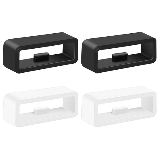 4 Pack Band Keepers for Garmin Vivoactive 5 3/Forerunner 645 245 165 55/Venu Sq/Vivomove/Fenix 7S 6S 5S Watch Bands, Silicone Replacement Watch Band Loop/Holder/Retainer/Fastener Rings