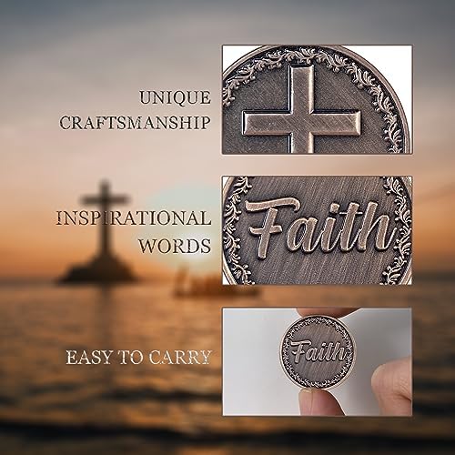 10 Pcs Faith Pocket Token Coins Christian Cross Coins Gift