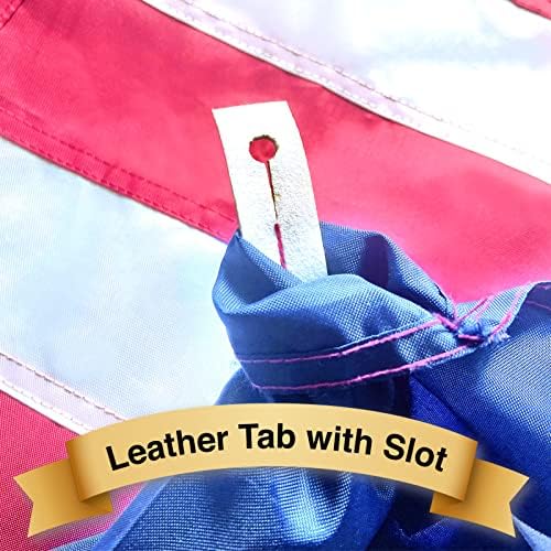 American Flag 3X5 FT Pole Sleeve Banner Style Embroidered Stars, Sewn Stripes, Heavy Duty Durable Polyester USA US Flag Outdoor Indoor Flags (Pole NOT Included)
