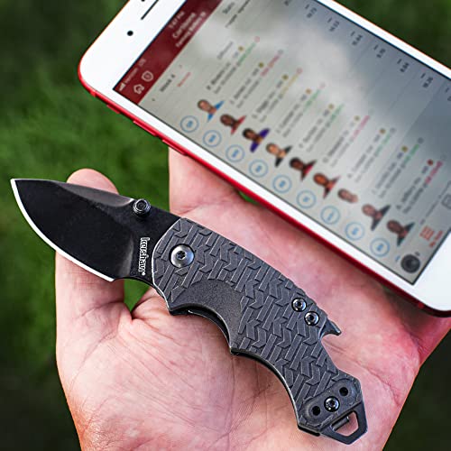 Kershaw Shuffle (8700BLK), Multifunction Pocket Knife with 2.4 Stainless Steel Blade and Black-Oxide Coating and Black K-Texture Grip Handle, Features Flathead Screwdriver and Bottle Opener, 2.8 oz.
