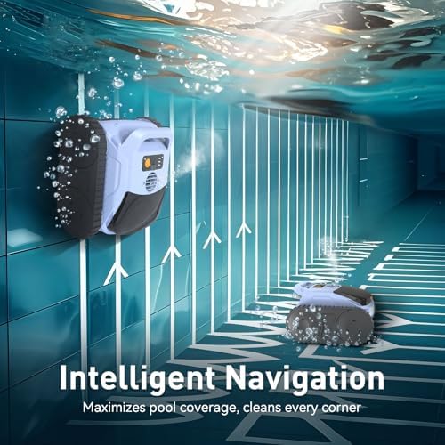 Robotic Pool Cleaner for Inground Pool & Above Ground Pool Vacuum | 2150 Sq.ft Coverage | Smart Navigation | Cleans Floor, Walls & Waterline | Powerful Cordless Vacuum