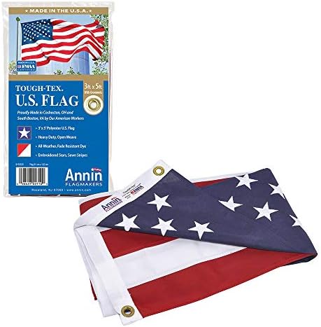 Annin Flagmakers (2710) Tough-Tex American Flag, Made in USA, 3 x 5 Feet, Polyester