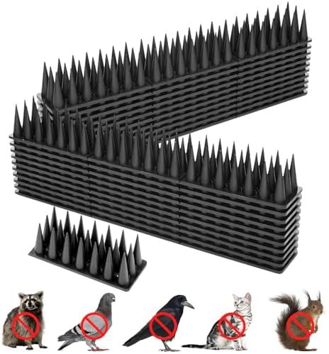Bird Spikes, 20 Pack Bird Squirrel Raccoon Pigeon Cat Animal Deterrent Spikes for Outside Anti Bird Defender Spikes Outdoor to Keep Birds Away