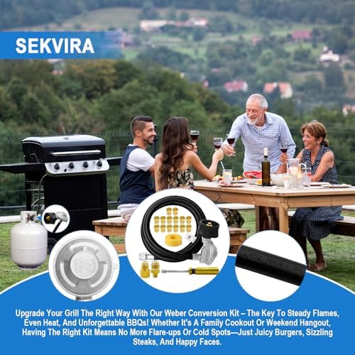 For Weber Natural Gas Conversion Kit,Natural Gas to Propane Conversion Kit for Weber Genesis,Genesis II,Spirit II 310/315/210–5FT Propane Regulator Hose for Weber Grills,14 Orifices,Fittings & Tools.