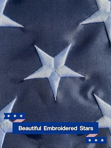 American Flag 2.5x4 Ft Pole Sleeve Banner Style-Embroidered Stars,Sewn Stripes,UV Protected,Heavy Duty Durable Polyester USA US Outdoor Indoor Flags (Pole NOT Included)