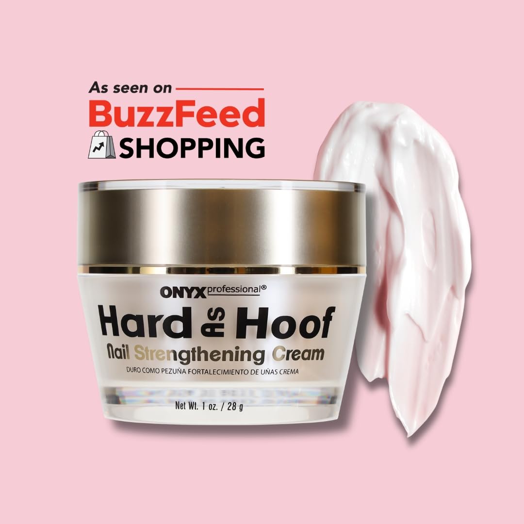 Onyx Professional Hard as Hoof Nail Strengthening Cream with Coconut Scent, Nail Growth & Conditioning Cuticle Cream Stops Splits, Chips, Cracks & Strengthens Nails, 1 oz