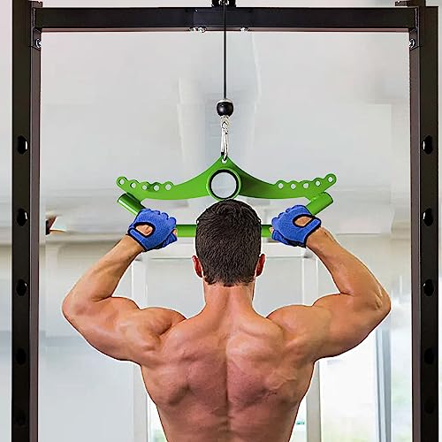 Home Gym Fitness Spreader Bar, Multi-Grip Wide Lat Pull Down Bar, Neutral Grip Handle, Lat Pulldown Attachments Long Bar for Cable Pulley System Machine, T-bar Row Landmine Attachment (SP-05)