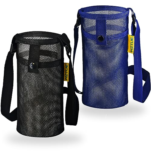 MZTUE Water Bottle Holder with Strap, Folding Portable Water Bottle Carrier with Strap Easy Clean, Water Bottle Bag strap, Water Bottle sling bag for Hiking, Walking, hiking, Travel, etc, 2-Pcs