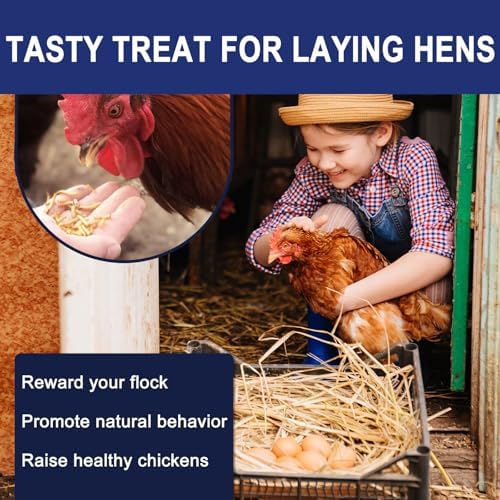 RANZ 2LBS Non-GMO Dried Mealworms for Chickens, High Protein Meal Worms, Premium Chicken Feed, Whole Large Mealworms for Blue Birds, Ducks, Fish