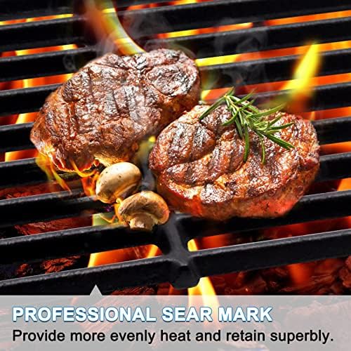 Adviace Grill Grates for Char Griller 5050, 5650, 2121, 3001, 5072, 2123, 2828, 3072, 3030, 3008, 4000, King Griller 3008, 5252, 19 3/4 Inch Cast Iron Cooking Grate for Char-griller Replacement Parts.