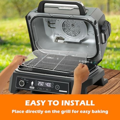 2Pcs Stainless Steel Rack Set for Ninja XSKRSTRKXL Woodfire OG800 and OG900 Series, Grill Rack Accessories for Ninja OG850 OG951 Woodfire Pro XL Outdoor Grill & Smoker