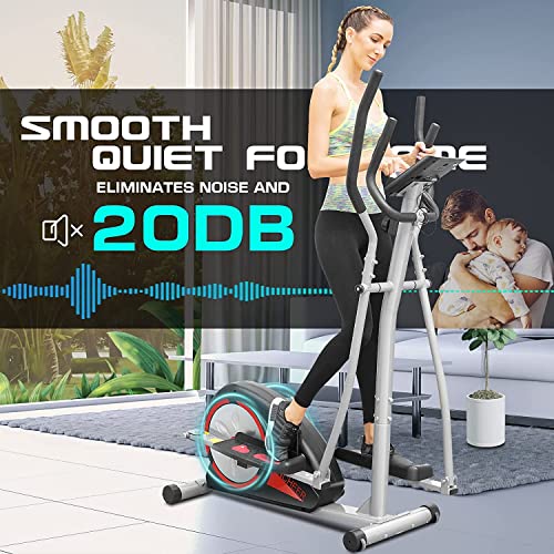 ANCHEER Elliptical Exercise Machine, Elliptical Machine for Home Gym, Elliptical Training Machines with Pulse Rate Grips and LCD Monitor, 8 Resistance Levels Smooth Quiet Driven, Max 350Lbs