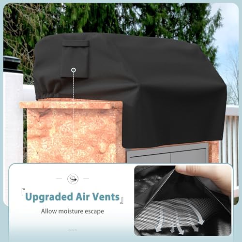 SHINESTAR 32'' Built-in Grill Cover for DCS, Jenn-Air, Bull, Napoleon, Coyote, and Weber, Waterproof & Windproof Island Grill Top Cover, 33'' W x 26.5'' D x 24'' H