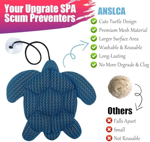 ANSLCA Hot Tub Scum Absorber, 2 Pack Scum Turtle Hot Tub Cleaner Hot Tub Sponges to Soak up Oils- Must Have Hot Tub Accessories for Adults Hot Tub Scum Sponge- Keeps Your Hot Tub Water Clean and Clear