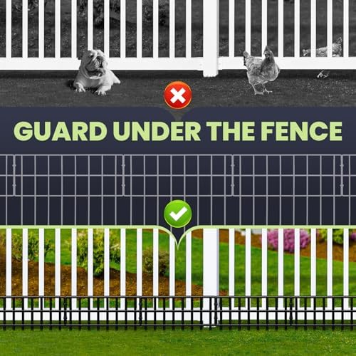 Animal Barrier Fence, 14 Pack No Dig Fence Panels,19.52Ft(L) X 13Inch(H) Garden Fence Border, Dig Fence Barrier for Dogs Rabbits Defense, Ground Defense Border for Outdoor, Yard, Patio