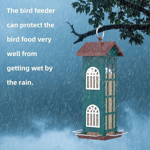 Bird Feeder, Metal Bird Feeders for Outdoors Hanging, Waterproof and Rust-Proof, Easy Cleaning, Wild Bird Feeders Attracting Chickadees Goldfinches Cardinals Finches and Sparrows