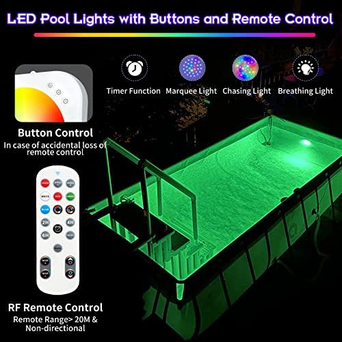Rechargeable Submersible Pool Lights with Remote, Led Pool Light for Inground Pools Waterproof, Battery Operated Underwater Magnetic Lights for Above Ground Pools Light