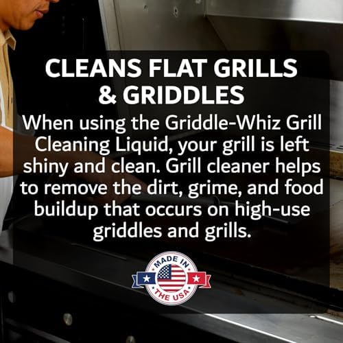 Griddle-Whiz 3pcs Cleaning Combo Kit, Grill Liquid Cleaner with Griddle Scraper & Scrubber Pad for Flat Top Grills & Blackstone Accesories, by FryOilSaver Co.