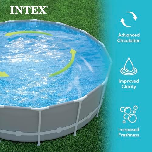 Intex Sand Filter Pump & Saltwater System for Up to 15,000 Gal Pools, Krystal Clear - Automatic Algae Control & Above-Ground Swimming Pool Cleaning