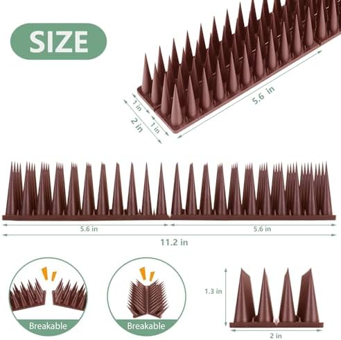 Bird Spikes, 30 Pack Bird Deterrent for Outside, Pigeon Spikes for Raccoon Squirrel Cats Bird Deterrent Spikes for Fences and Roofs to Keep Birds Away(28Feet)