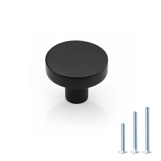 Probrico 30 Pack Black Round Cabinet Knobs Durable Zinc Alloy Hardware with Stylish Design Drawer Knob for Home Improvement