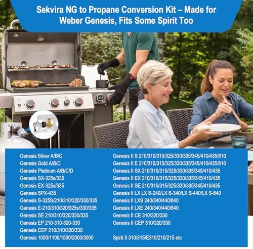 For Weber Natural Gas Conversion Kit,Natural Gas to Propane Conversion Kit for Weber Genesis,Genesis II,Spirit II 310/315/210–5FT Propane Regulator Hose for Weber Grills,14 Orifices,Fittings & Tools.