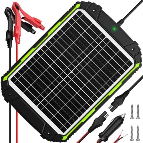 20W 12V Solar Powered Battery Charger & Maintainer, Built-in Smart MPPT Charge Controller, Waterproof 20 Watt 12 Volt Solar Panel Trickle Charging Kits for Car Auto Boat RV Marine Trailer