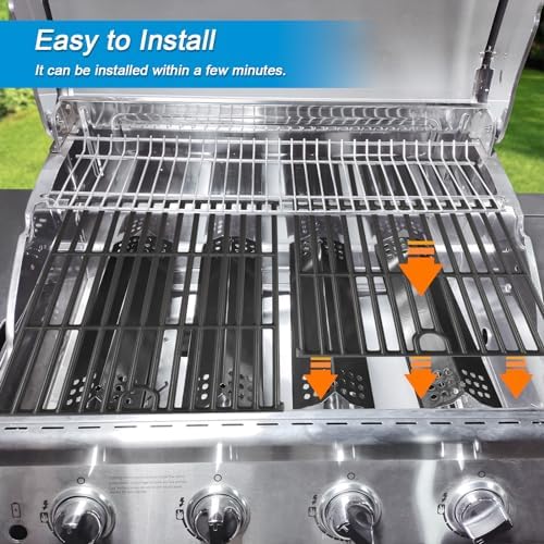 Grill Replacement Parts for Nexgrill 720-0925P - 4 Burner, Grill Grates, Heat Plate, Cast Iron, Porcelain Steel