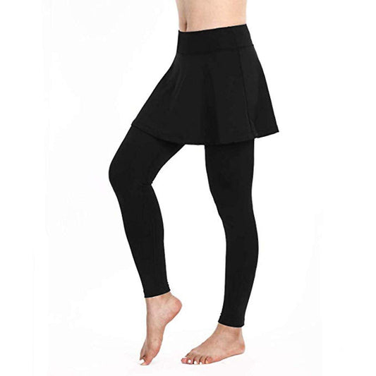 Aniywn Women's Leggings Skirt, Skirted Leggings, Active Skirt with Pockets, Tennis Pants Sports Fitness Culottes Black