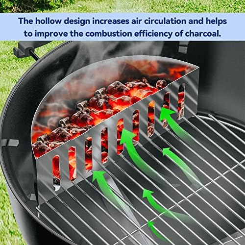 Skyflame 2 PCS Stainless Steel Charcoal Basket Holder, 2-IN-1 BBQ Grilling Accessories Compatible with Weber/Napoleon 22" / 26" Kettle Grill