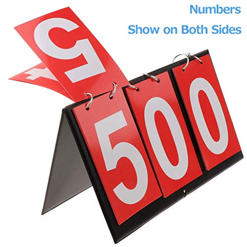 APORO 3 Digit Portable Table Top Scoreboard Flipper, Multi Sports Score Flip Scoreboard (0-999)