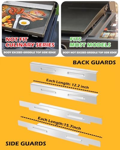 Upgraded Wind Guards for 28 inch Blackstone Griddle, Blackstone Griddle Accessories, Magnetic 430 Stainless Steel Wind Screens, Hold Heat, Protect Flame, Save Gas