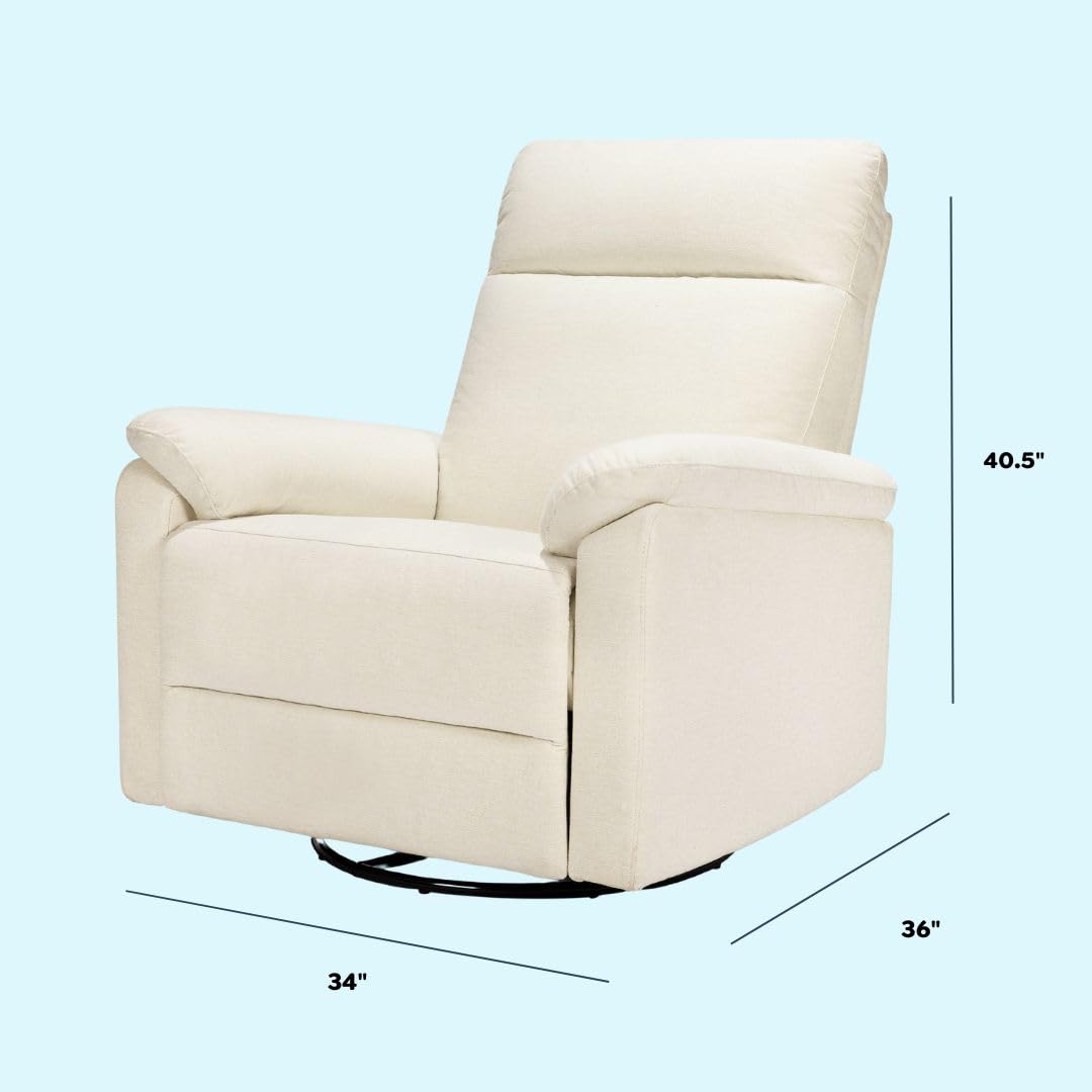 DaVinci Suzy Glider Recliner Nursery Chair - Versatile Glider Rocking Chair for Nursery and Living Room - GREENGUARD Gold, FSC & Certi-PUR US Certified - 360° Swivel Rocker Recliner - Vanilla