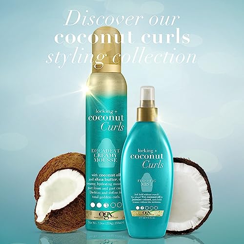 OGX Locking + Coconut Curls Decadent Creamy Mousse, 7.9 Ounce (Pack of 2)