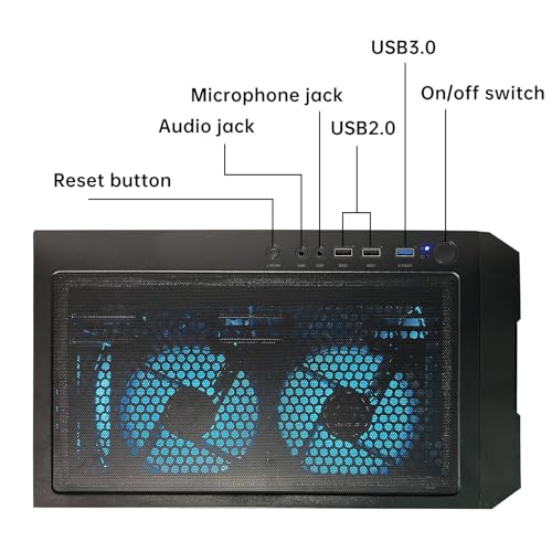 ZYNEEX Gaming Desktop PC - Intel Core i5-14400F GeForce RTX 5060 8GB, 32GB DDR4 RAM,1TB NVMe SSD,ARGB Cooling, Prebuilt Gaming Computer