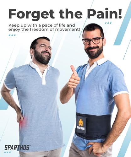 Sparthos Back Support Belt - Immediate Relief from Back Pain, Sciatica, Herniated Disc - Breathable Brace With Lumbar Pad - Lower Backbrace For Home & Lifting At Work - For Men & Women - (X-Small)