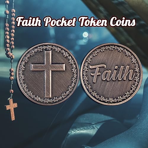 10 Pcs Faith Pocket Token Coins Christian Cross Coins Gift