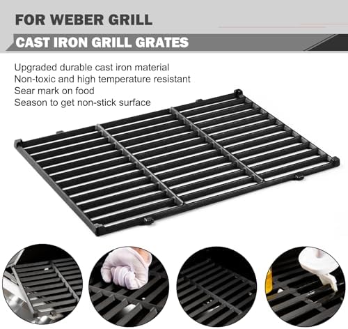 Spirit E-310 Grill Replacement Parts 7636 Flavorizer Bars 7638 Grill Grates for Weber Spirit I and Spirit II Grill Parts E-310 E-330 GS4 SP-310 S-310 300 Series Parts II E310 Grill Parts Flavor Bars