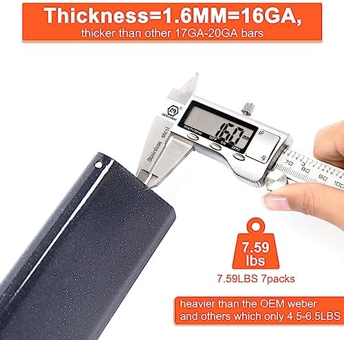 QuliMetal 17" Flavorizer Bars for Weber Genesis II E-410/E-415/E-435, Grill Parts for Weber Genesis II LX E-440 Series Gas Grills, Porcelain Steel Grill Replacement Parts for Weber GS4 66033 66796