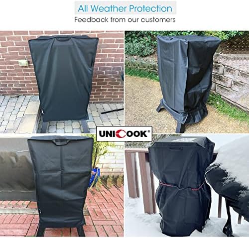 Unicook Electric Smoker Cover 40 Inch, Heavy Duty Waterproof Vertical BBQ Smoker Grill Cover for Masterbuilt, All Weather Resistant, 28" W x 22" D x 39" H