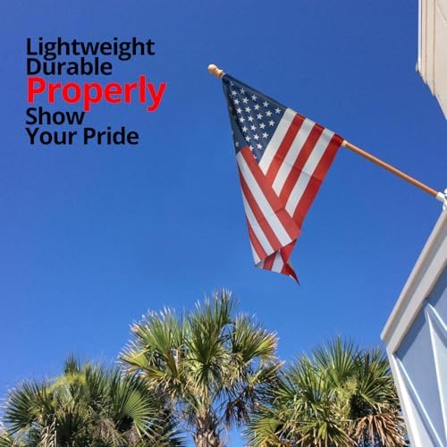Anley 56" Pine Wooden House Flagpole - for Sleeve House Flags (28" x 40") - Wood Flag Pole with Tangle Free Design, Rotating Rings and Anti-Wrap Tube -Flag and Flagpole Holder NOT Included