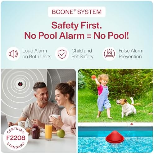 BCONE® System Pool Alarm by Lifebuoy® | Certified ASTM F2208 Floating Pool Alarm | Loud Pool Safety Alarms on Home & Pool Units | Connects to Alexa | Pool Alarms for Inground Pools and Above-Ground