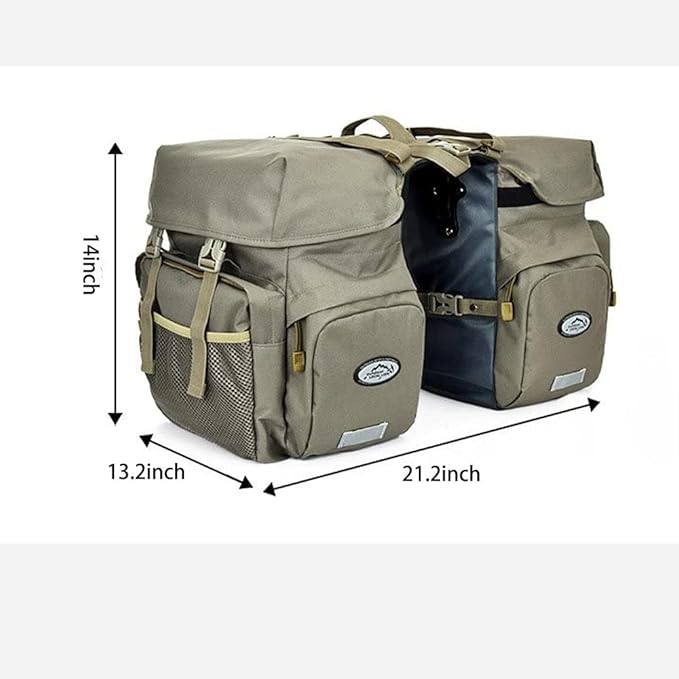 ZTZ 50L Panniers Bike Bags, Waterproof Bike Panniers Made of High-Density 600D Polyester for Durable Use, Bike Saddle Bag come with Reflective Trim and Rain Cover, Easy Organize