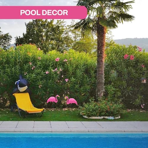 4E's Novelty 2 Pink Flamingos Yard Decorations - Extra Large 24" Flamingos Yard Ornaments - Pink Flamingos for Yard Sculptures & Statues - Lawn Flamingos Outdoor Garden Decor, Weather Resistant