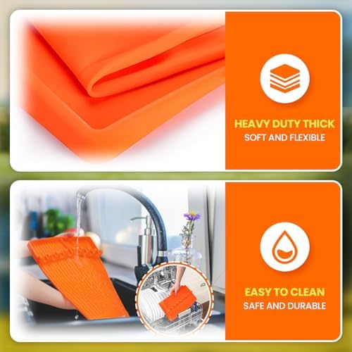 28" Blackstone Silicone Griddle Cover and 16" Blackstone Griddle Accessories | Comprehensive Protection | Thick & Durable | Reusable & Premium Food-Grade Silicone Grill Mat | from Dirt & Rust