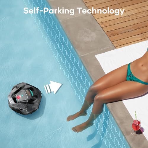 AIPER Cordless Robotic Pool Cleaner, Pool Vacuum Lasts 90 Mins, LED Indicator, Self-Parking, Ideal for Above-Ground Flat Pool up to 860 sq.ft.