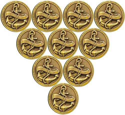 Anchored in Christ Challenge Coin A Symbol of Faith and Strength Christian Pocket Hug Token (Pack of 10)