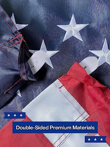 American Flag 3x5 Pole Sleeve Embroidered Stars,Sewn Stripes,UV Protected,heavy duty Durable Polyester USA US Outdoor Indoor Flags Banner Style (Pole NOT Included)