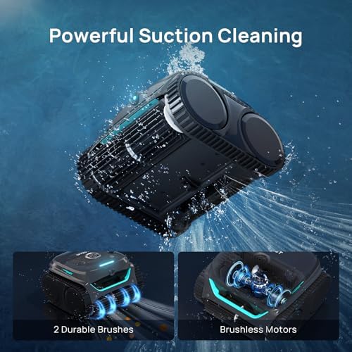 (2025 New) WYBOT C2 Vision Robotic Pool Vacuum with AI Camera, Ultra-Fine Filtration Pool Cleaners for Above&Inground Pools, Comprehensive 8 Mode, Wall Climbing, Smart Navigation, Gray