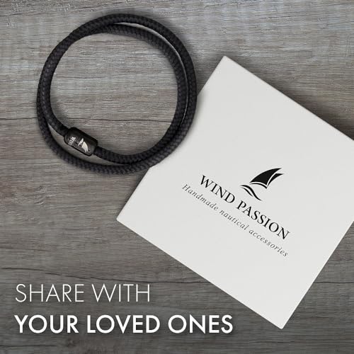 Wind Passion - Paracord Mens Bracelet - Bracelet for Women - Rope Bracelet String With Magnetic Clasp - Wrist Surfer Bracelet - Handmade Surfer Magnetic Bracelets - Sturdy & Waterproof